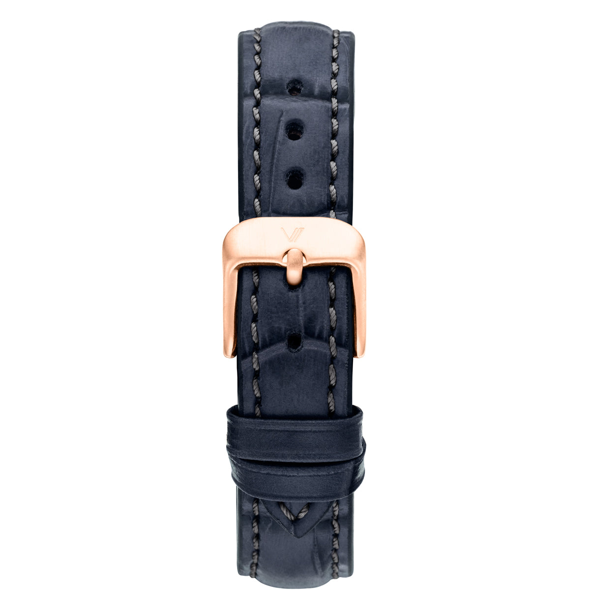 Uhrenarmband Leder Grau Allign. Rosegold