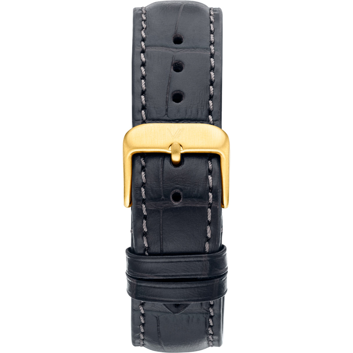 Uhrenarmband Leder Grau Allign Schwarz 20mm 176mm Gold
