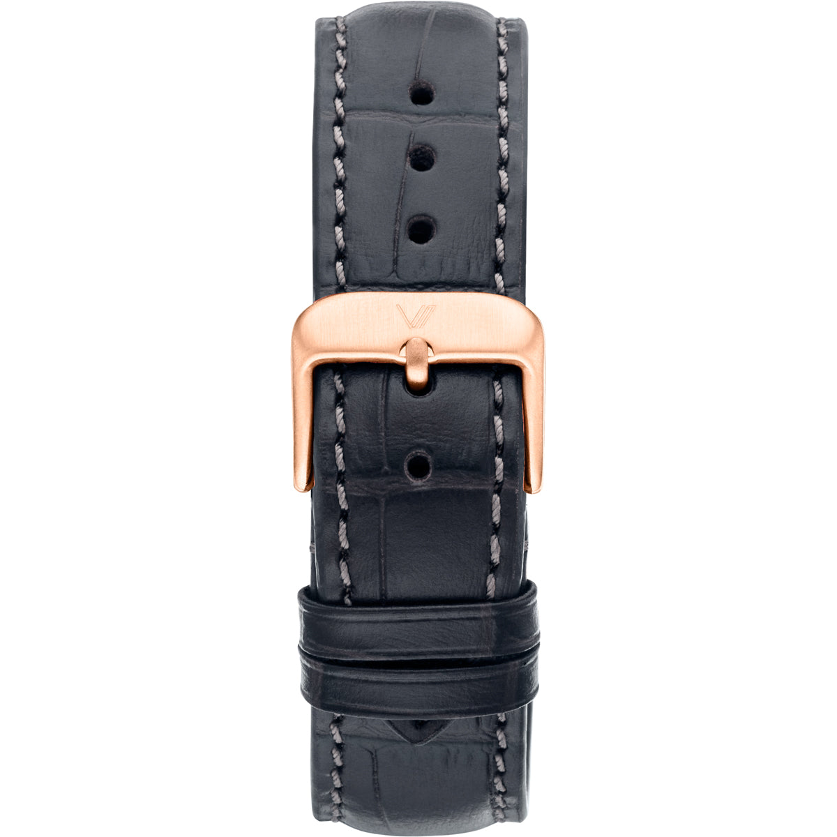 Uhrenarmband Leder Grau Allign Schwarz 20mm 176mm Rosegold