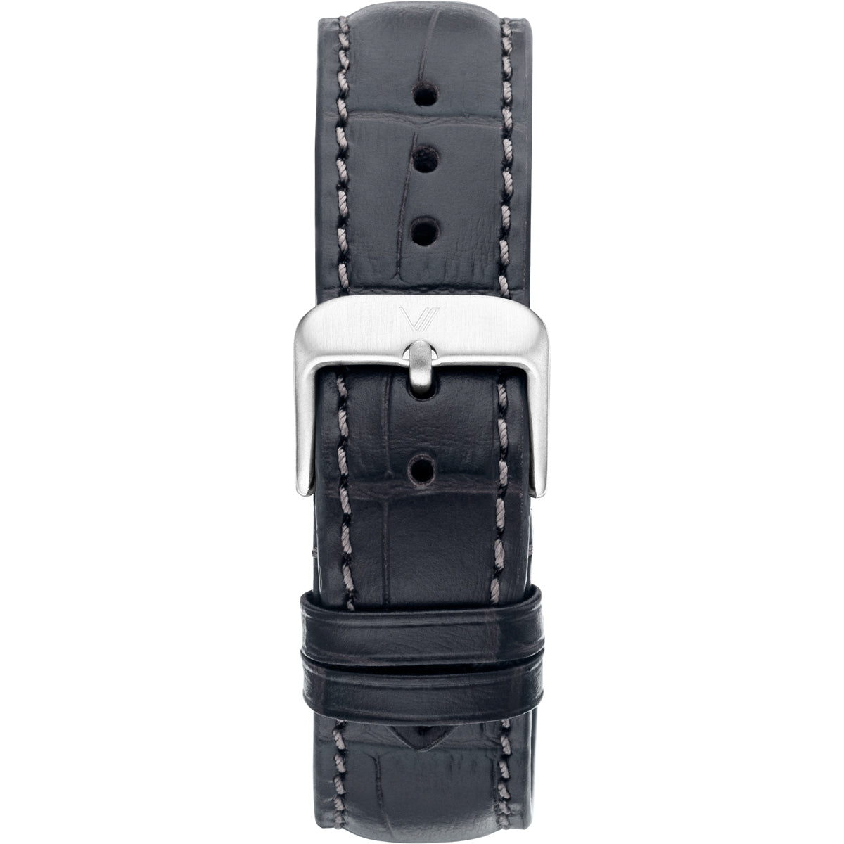 Uhrenarmband Leder Grau Allign Schwarz 20mm 176mm Silber