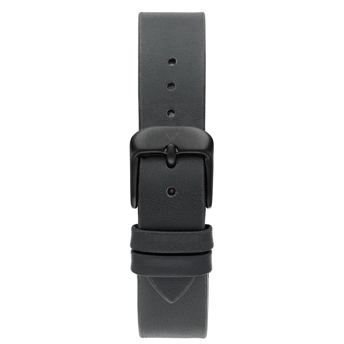 Uhrenarmband Leder Grau Glatt 16mm Schwarz