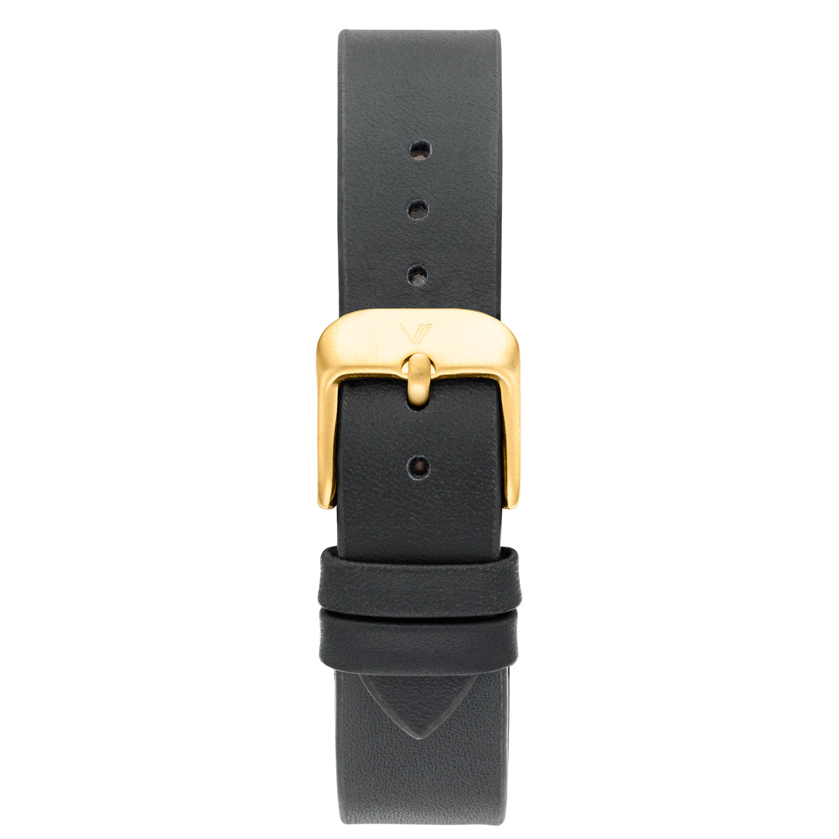 Uhrenarmband Leder Grau Glatt 16mm Gold