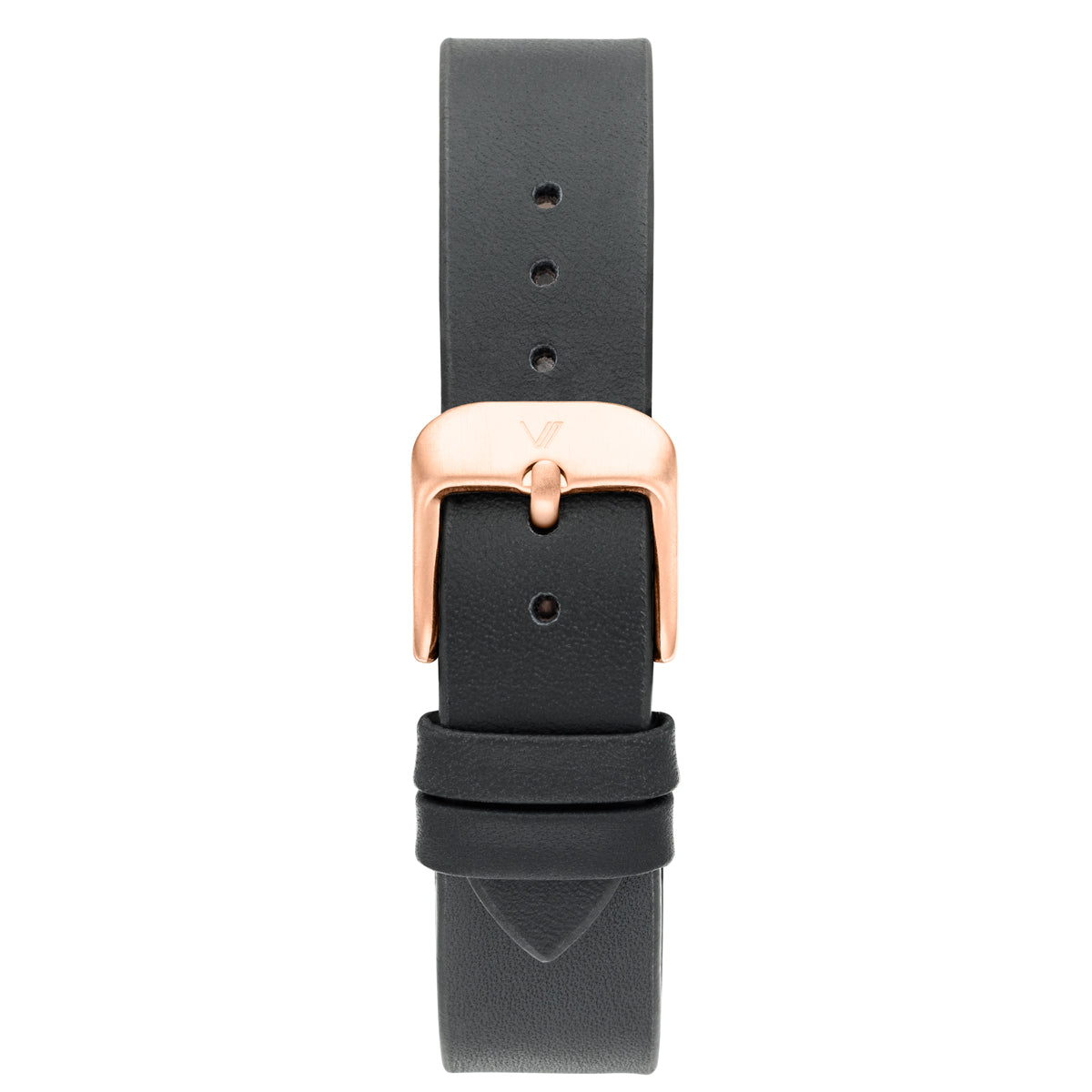 Uhrenarmband Leder Grau Glatt 16mm Rosegold