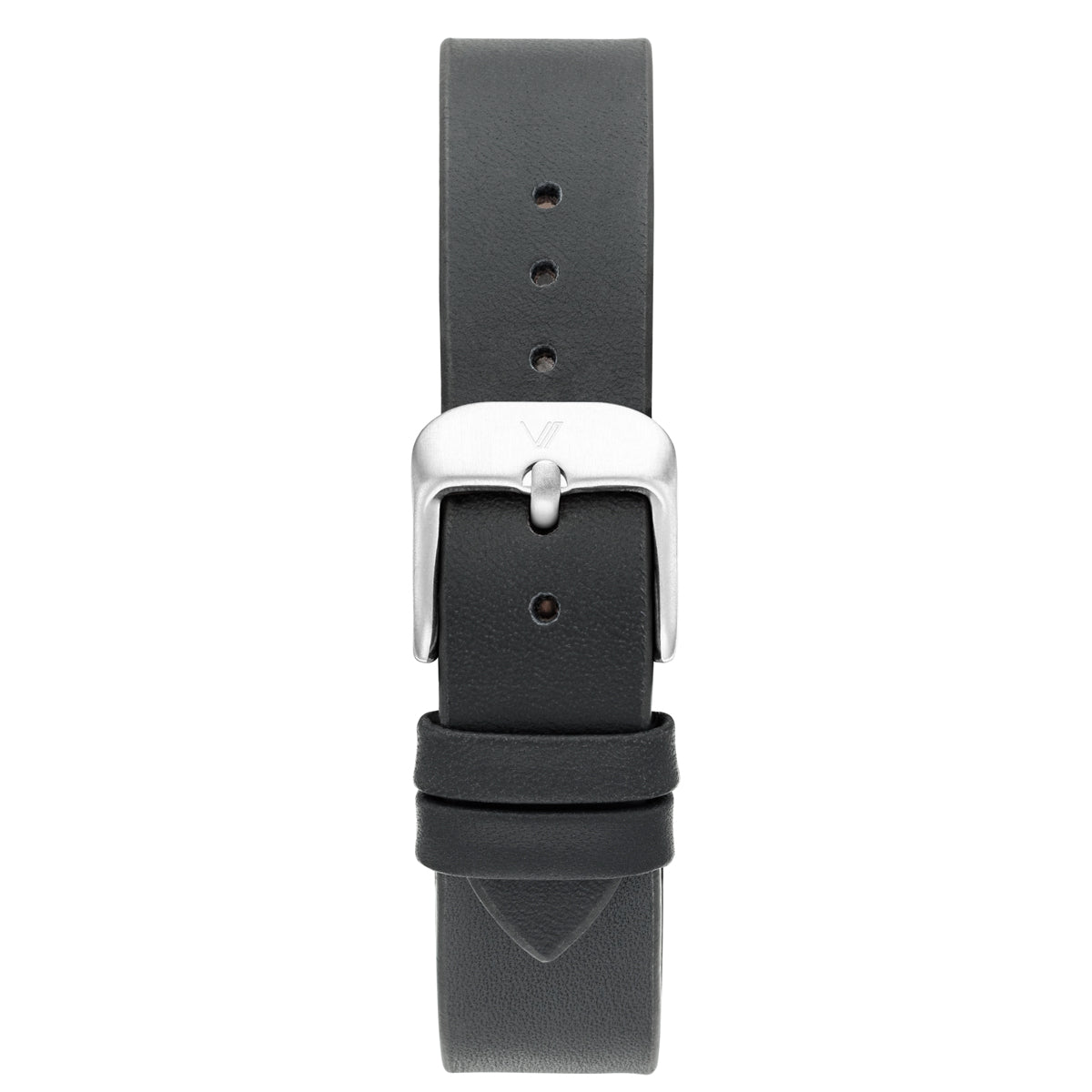 Uhrenarmband Leder Grau Glatt 16mm Silber