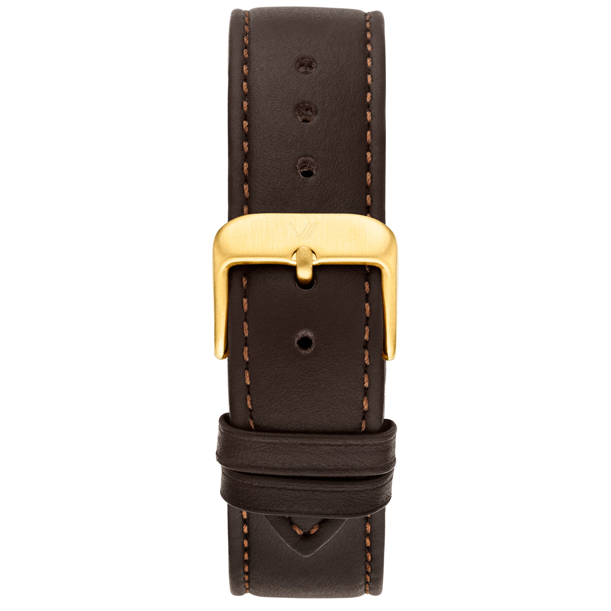 Uhrenarmband Leder Mokka 20mm Gold