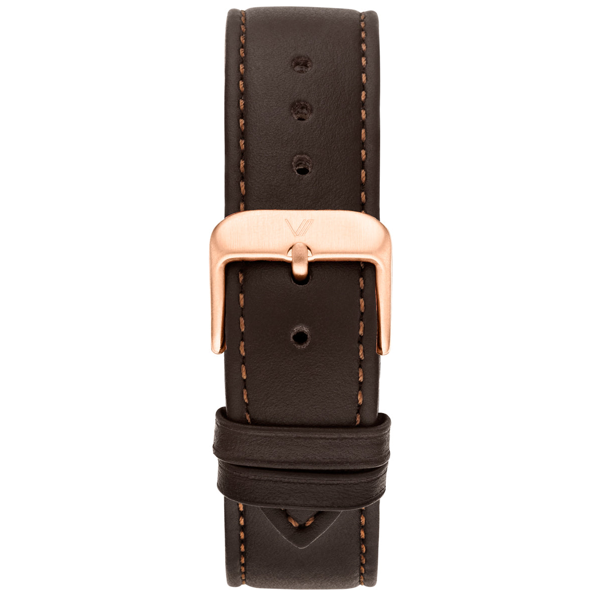 Uhrenarmband Leder Mokka 20mm Rosegold