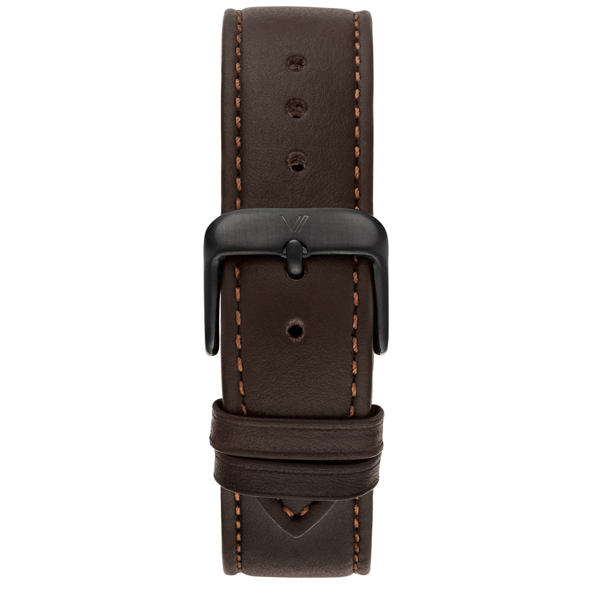 Uhrenarmband Leder Mokka 20mm Schwarz