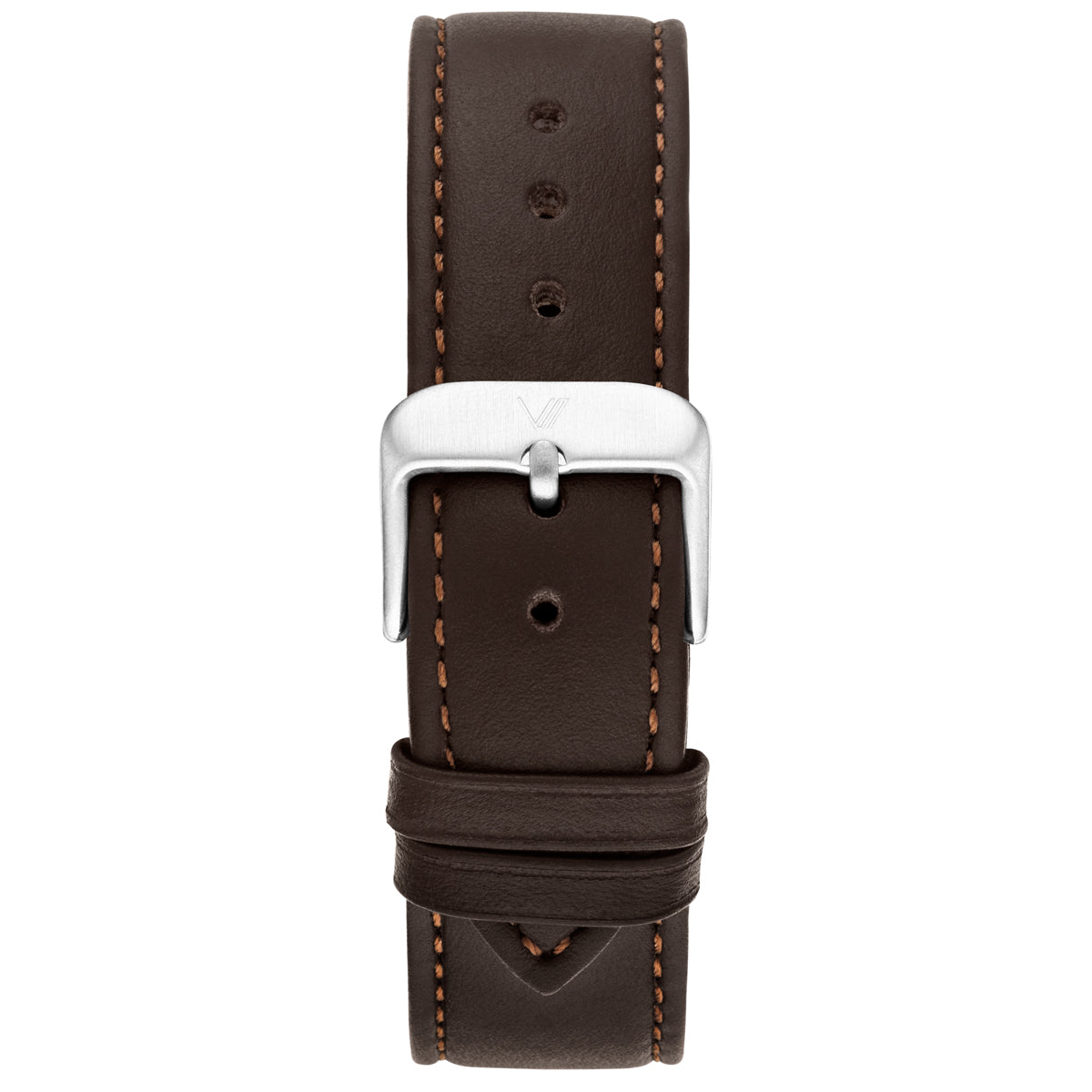 Uhrenarmband Leder Mokka 20mm Silber