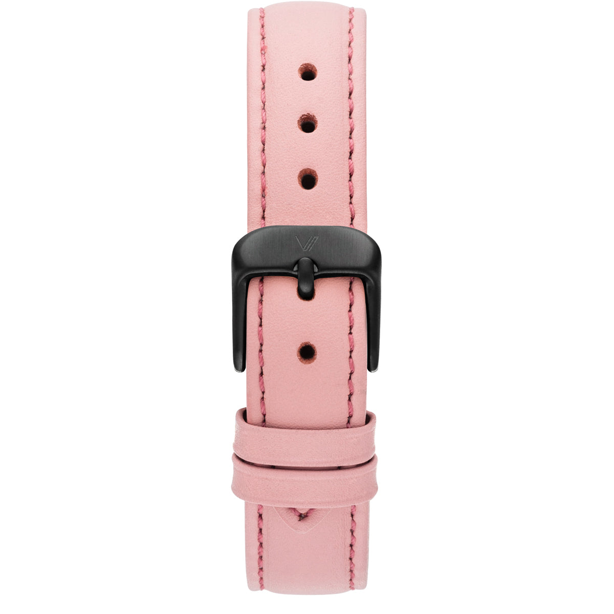 Uhrenarmband Leder Pink 16mm Schwarz