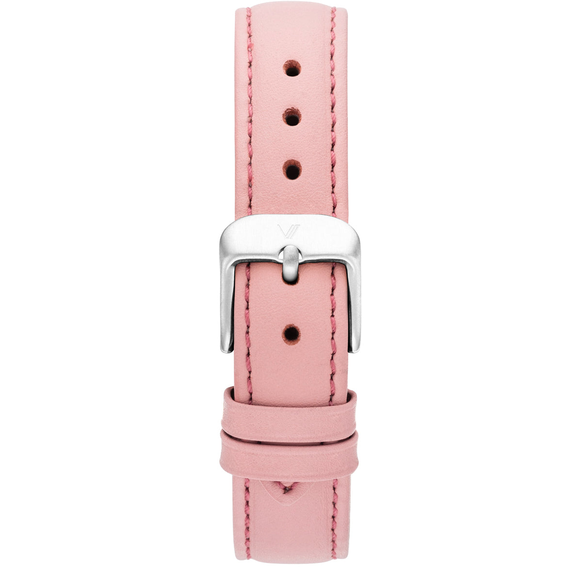 Uhrenarmband Leder Pink 16mm Silber