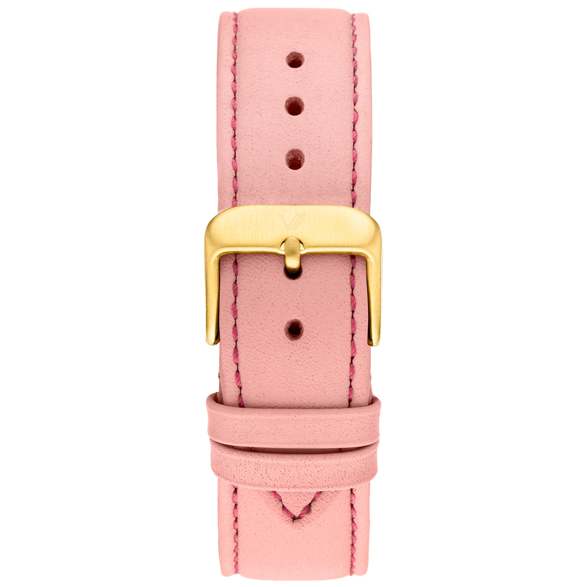 Uhrenarmband Leder Pink 20mm Gold