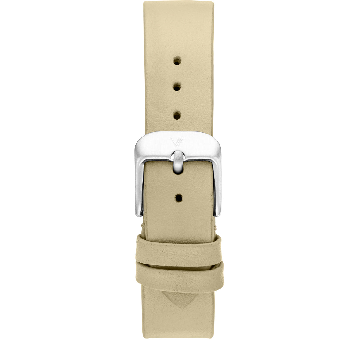 Uhrenarmband Leder Sand Glatt 16mm Silber