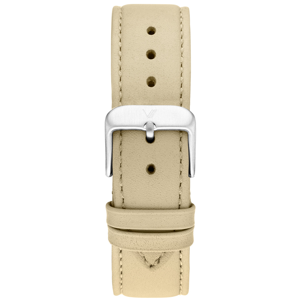 Uhrenarmband Leder Sand 20mm Silber