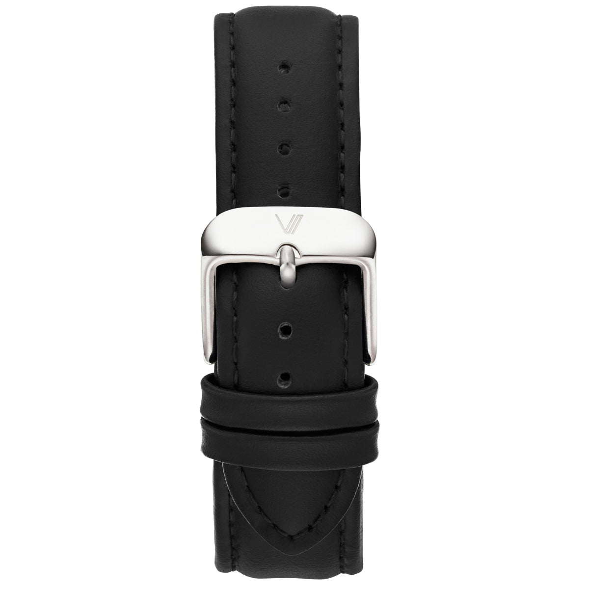 Uhrenarmband Leder Schwarz 1 20mm Silber