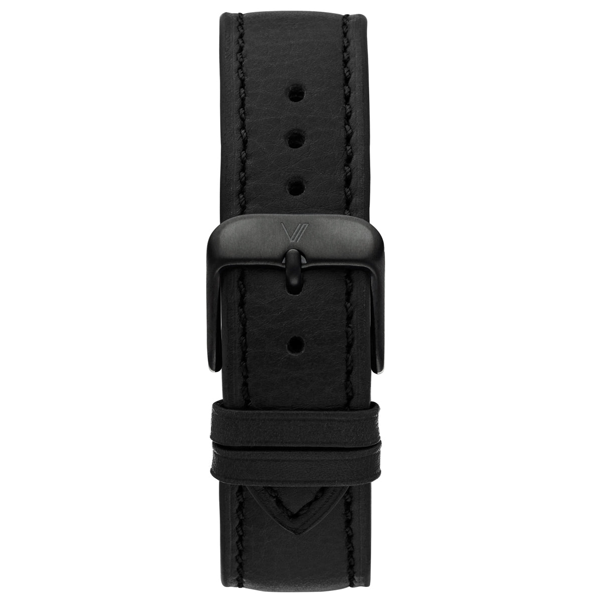 Uhrenarmband Leder Schwarz 20mm Schwarz