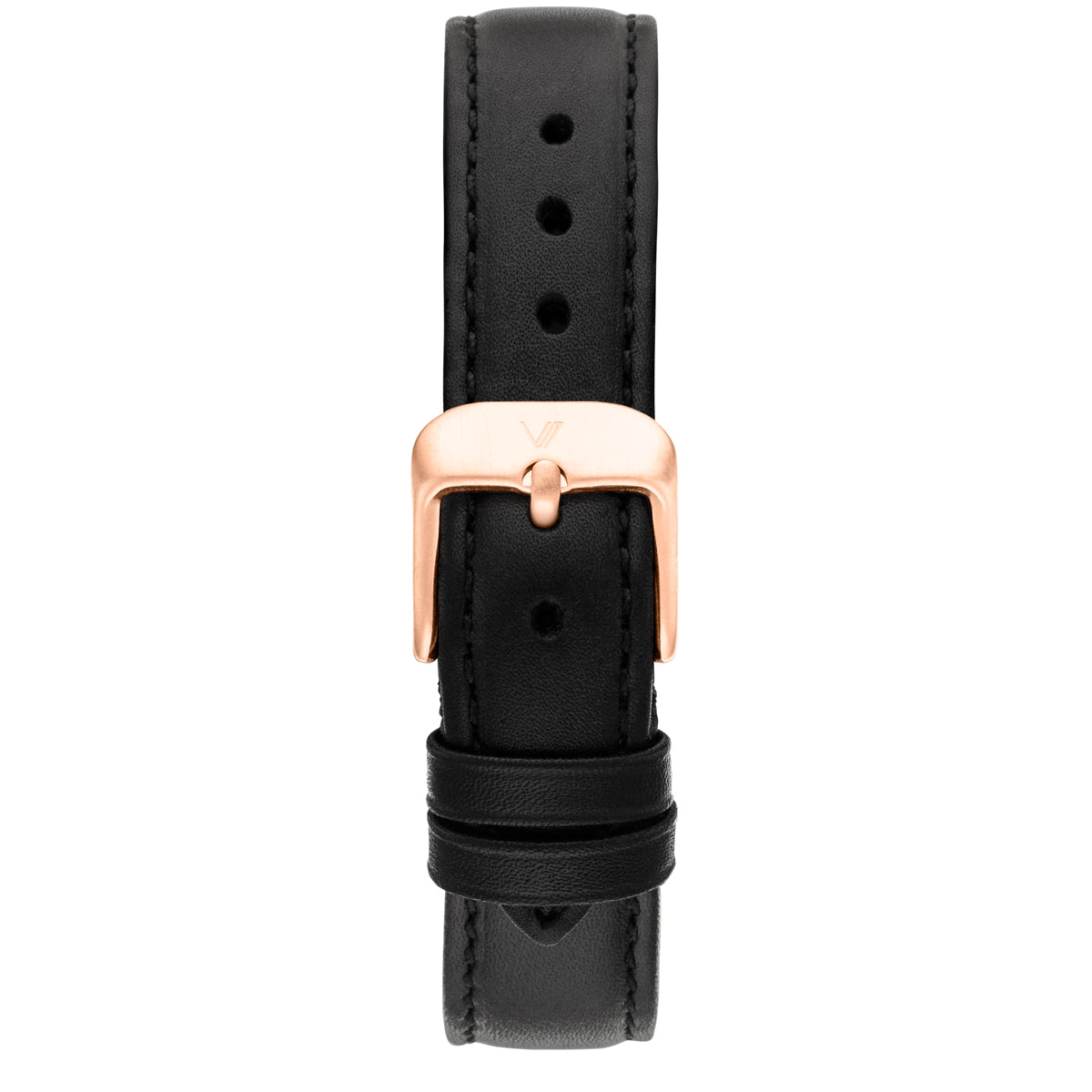 Uhrenarmband Leder Schwarz 3 16mm Rosegold