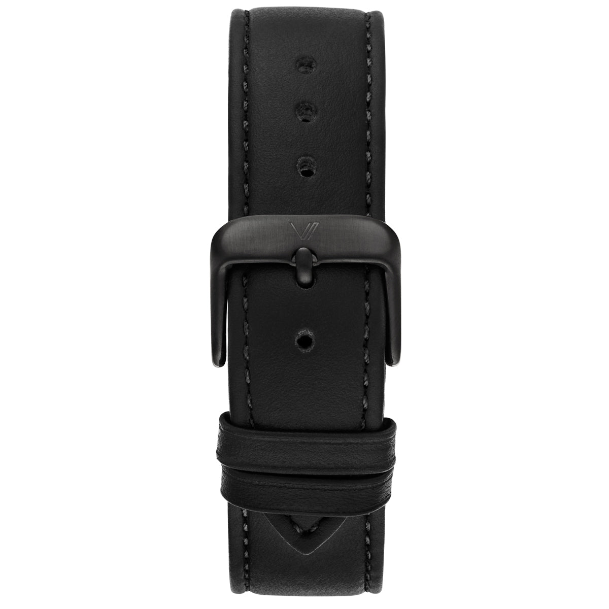 Uhrenarmband Leder Schwarz 20mm Schwarz