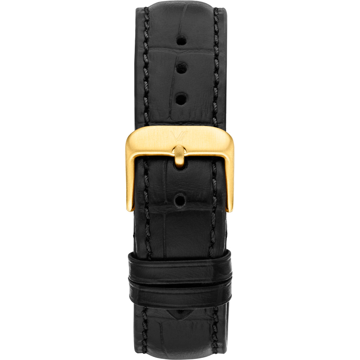 Uhrenarmband Leder Schwarz Allign 20mm 176mm Gold