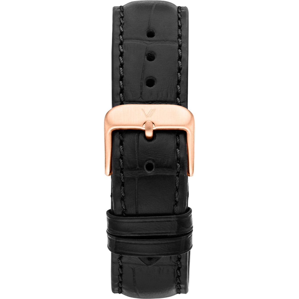 Uhrenarmband Leder Schwarz Allign.20mm 176mm Rosegold