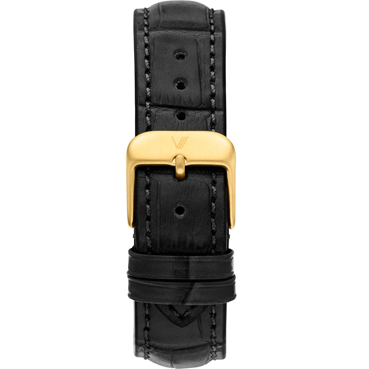 Uhrenarmband Leder Schwarz Allign.20mm Gold