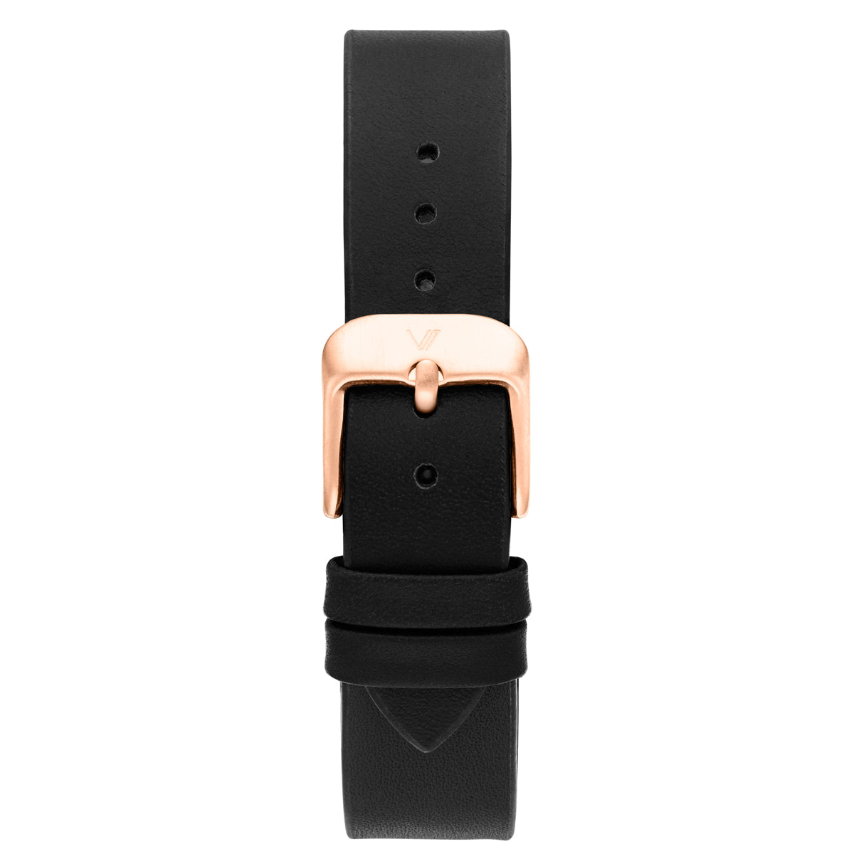 Uhrenarmband Leder Schwarz Glatt 16mm Rosegold