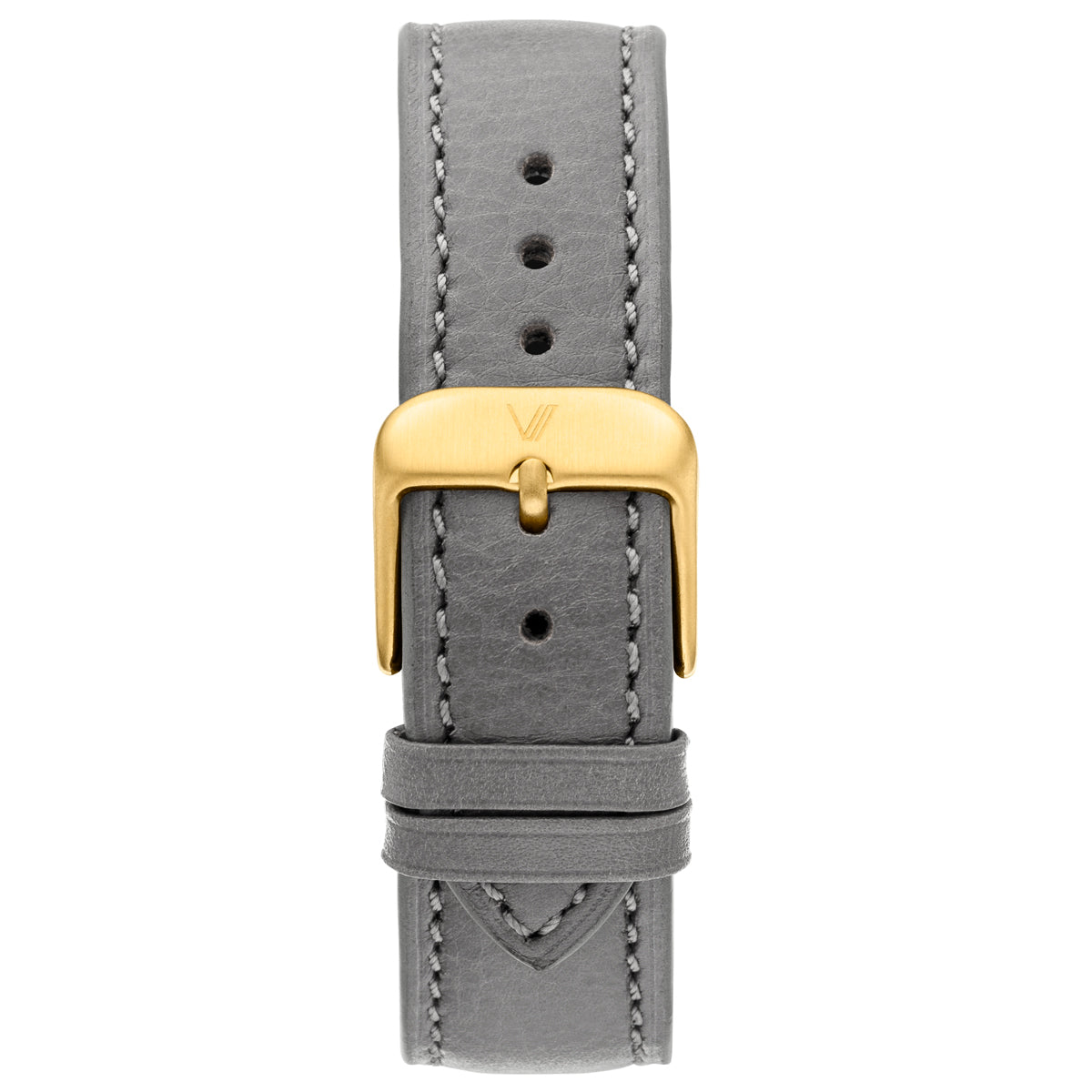 Uhrenarmband Leder Steingrau 20mm Gold