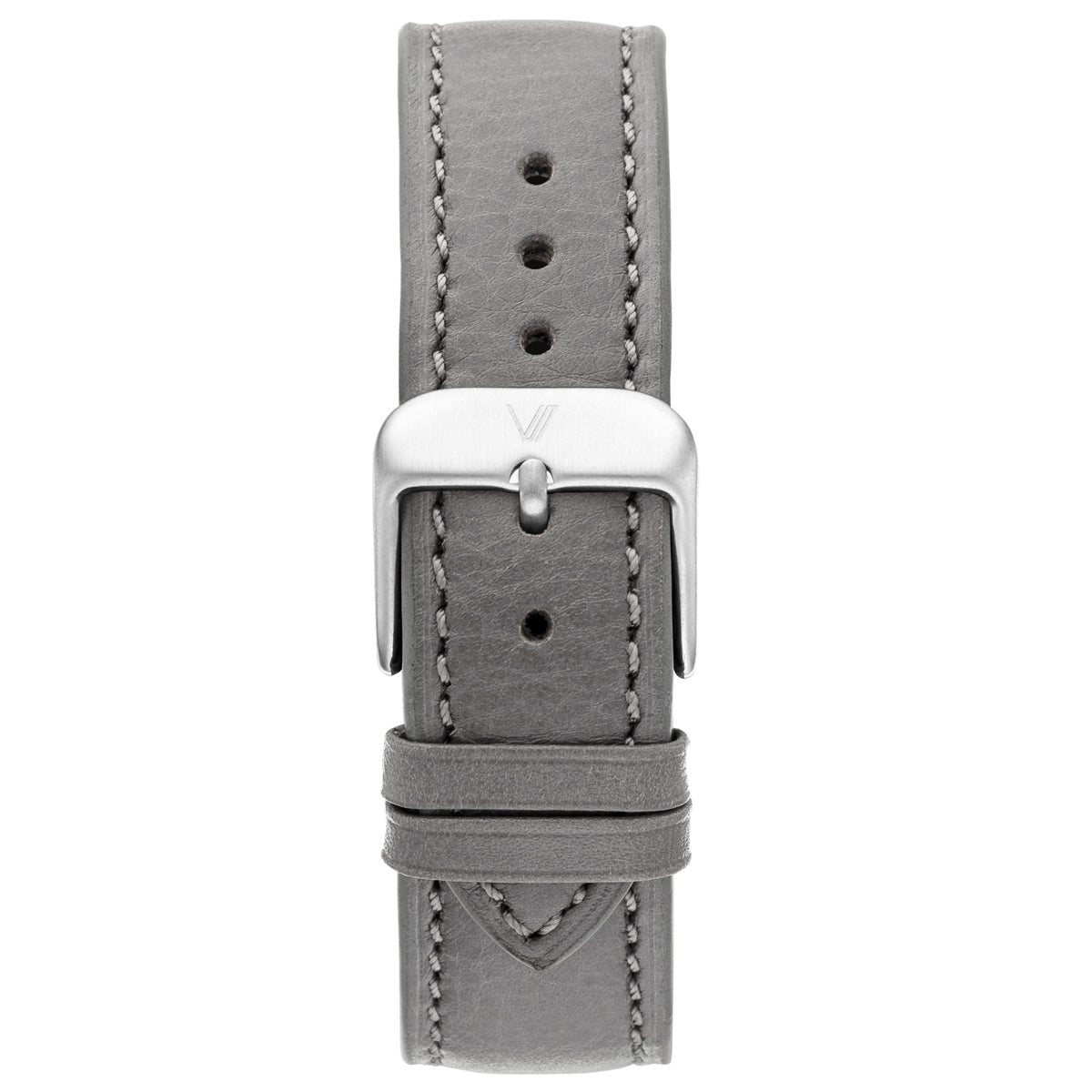 Uhrenarmband Leder Steingrau 20mm Silber