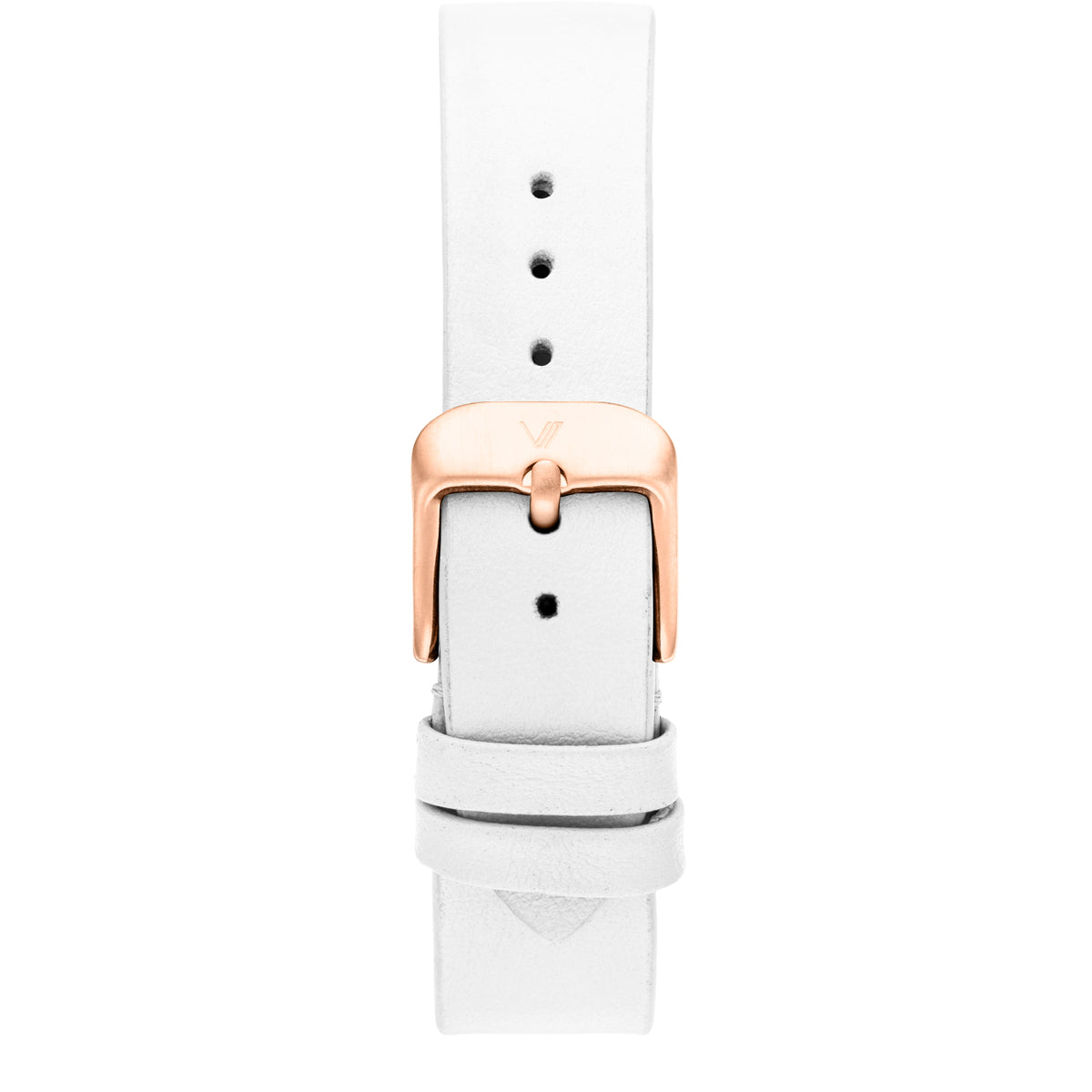 Uhrenarmband Leder Weiß Glatt 16mm Rosegold