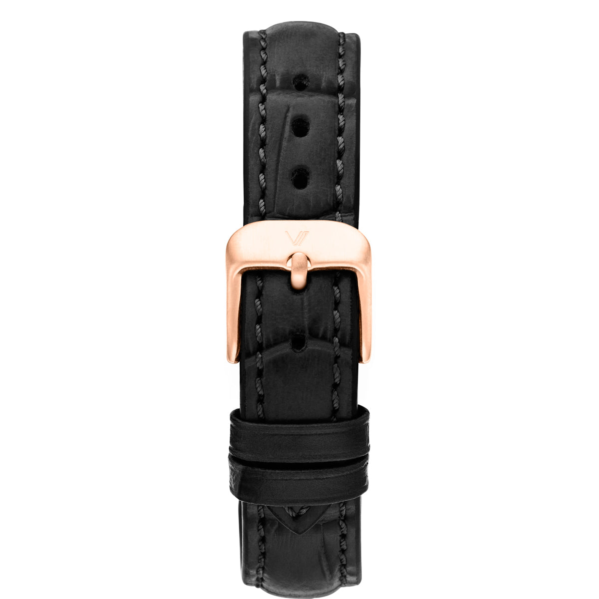 Uhrenarmband Leder Schwarz Allign 16mm Rosegold
