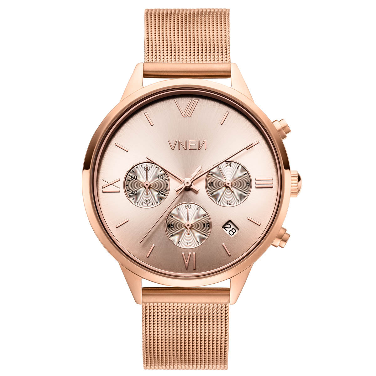 Vaveyla Chrono Roségold Roségold Mesh Roségold Front