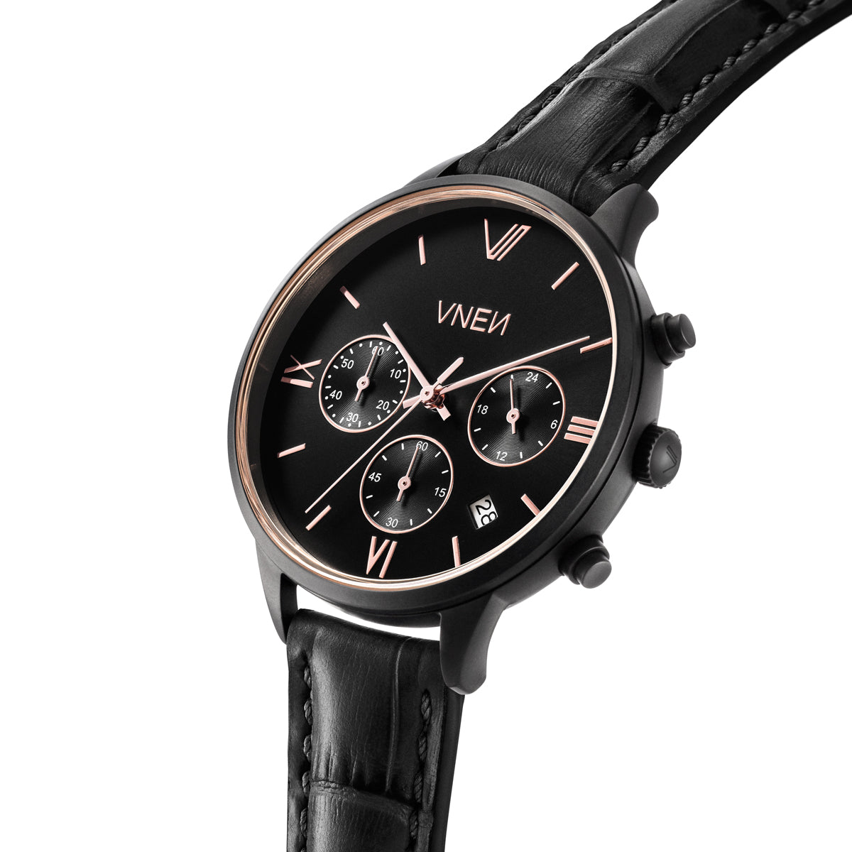 Vaveyla Chrono Schwarz Leder Allign Schraeg