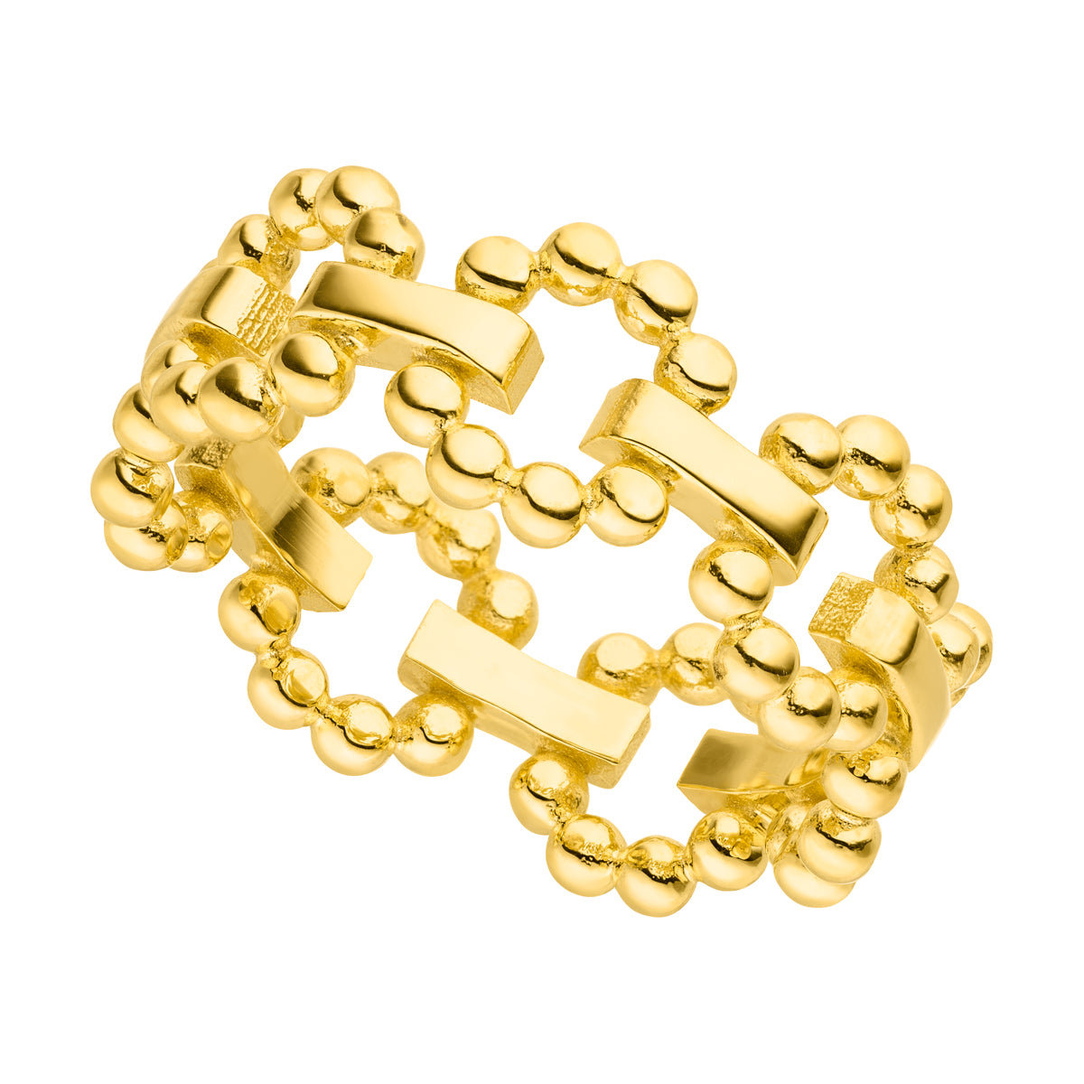 Zaria Kugeloptik Ring Gold 925 Sterling Silber