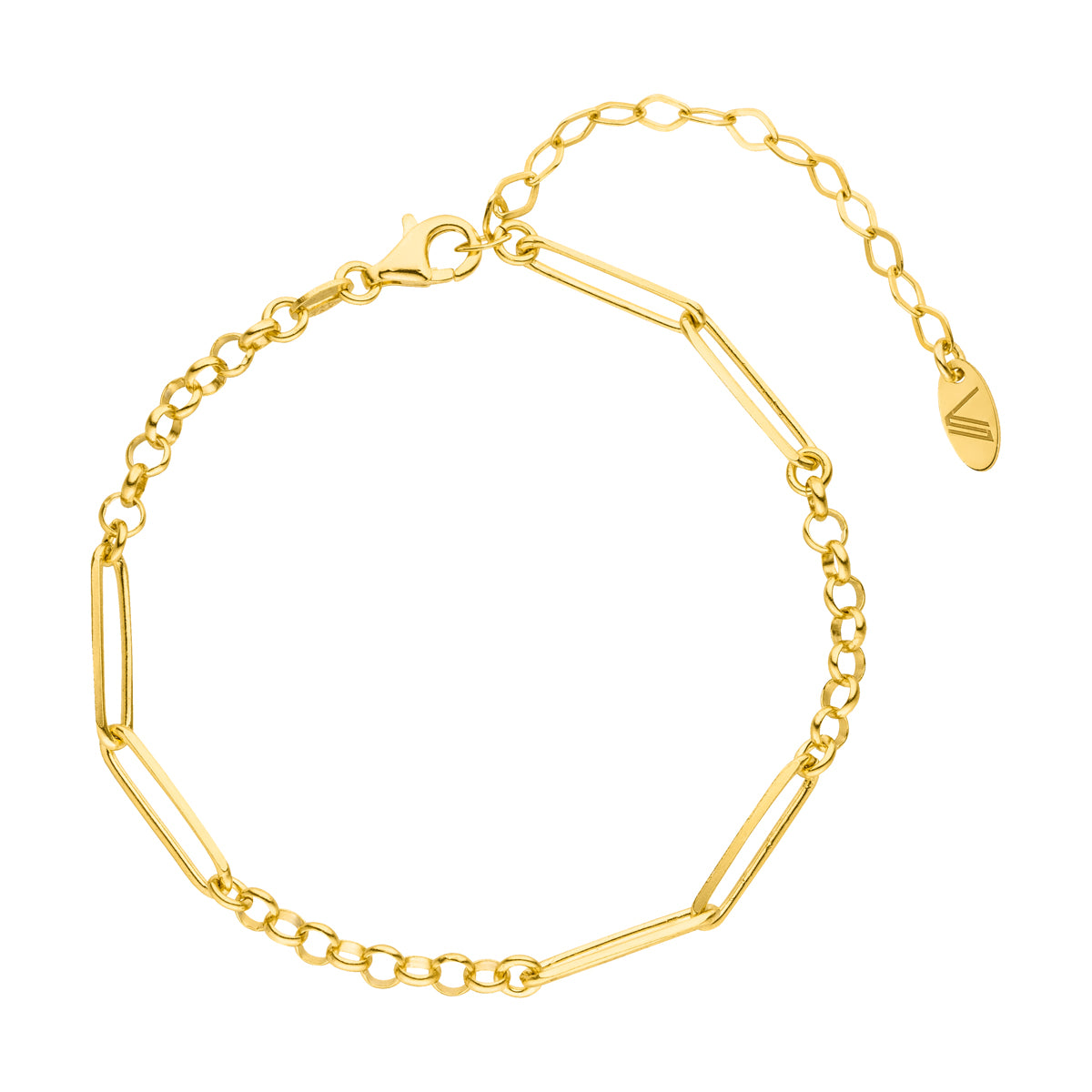 Ziara Gliederarmband Mix Gold 925 Sterling Silber