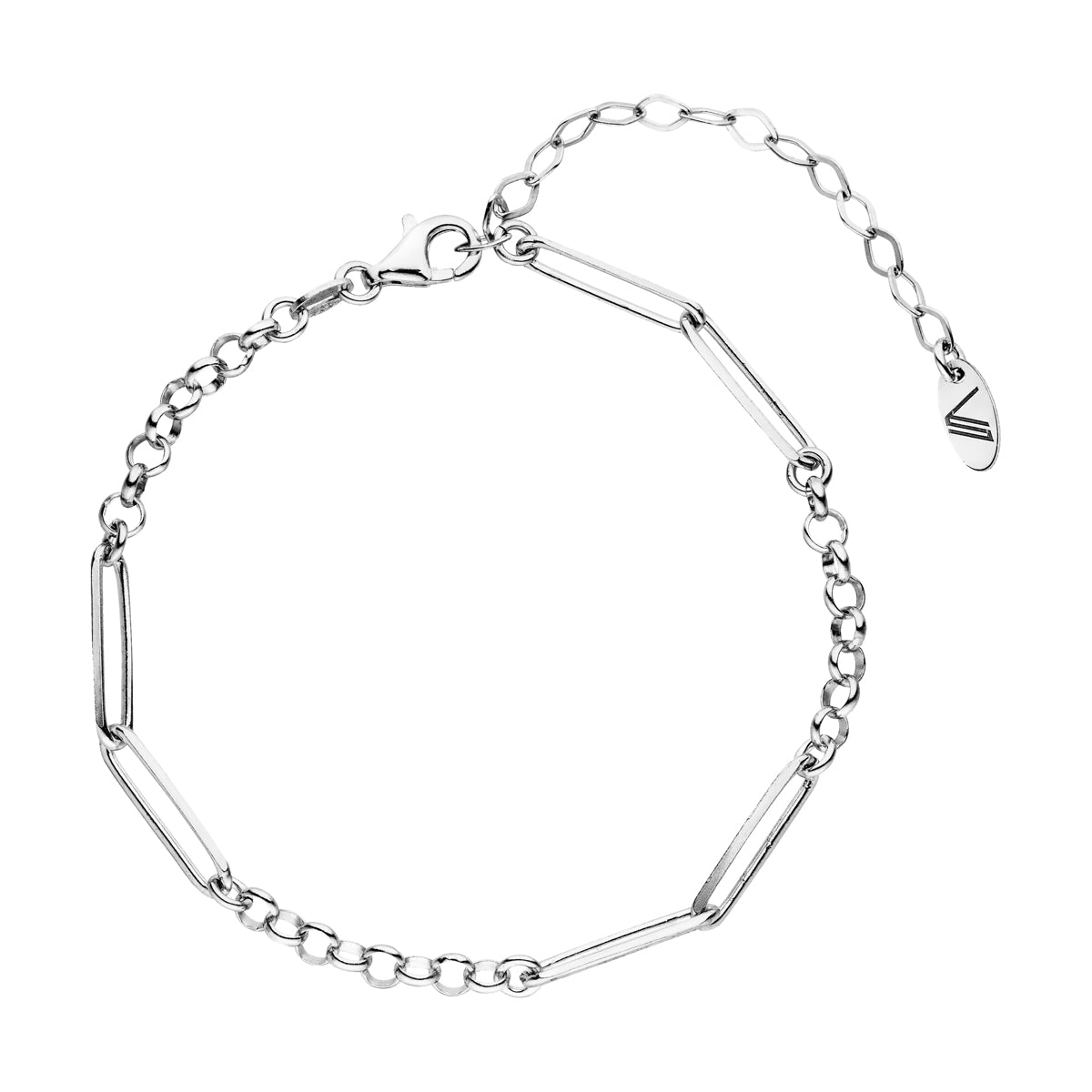 Ziara Gliederarmband Mix Silber 925 Sterling Silber