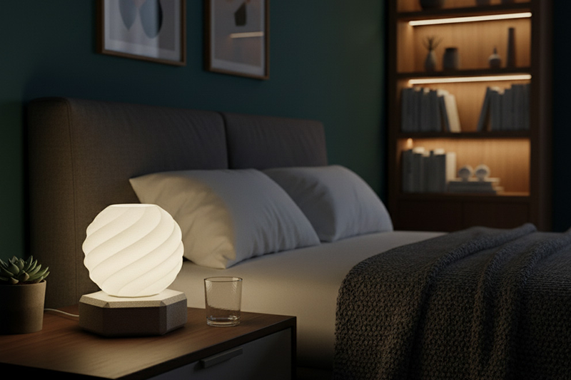 Tischleuchten mit Wechsel-Schirm im 3D-Design