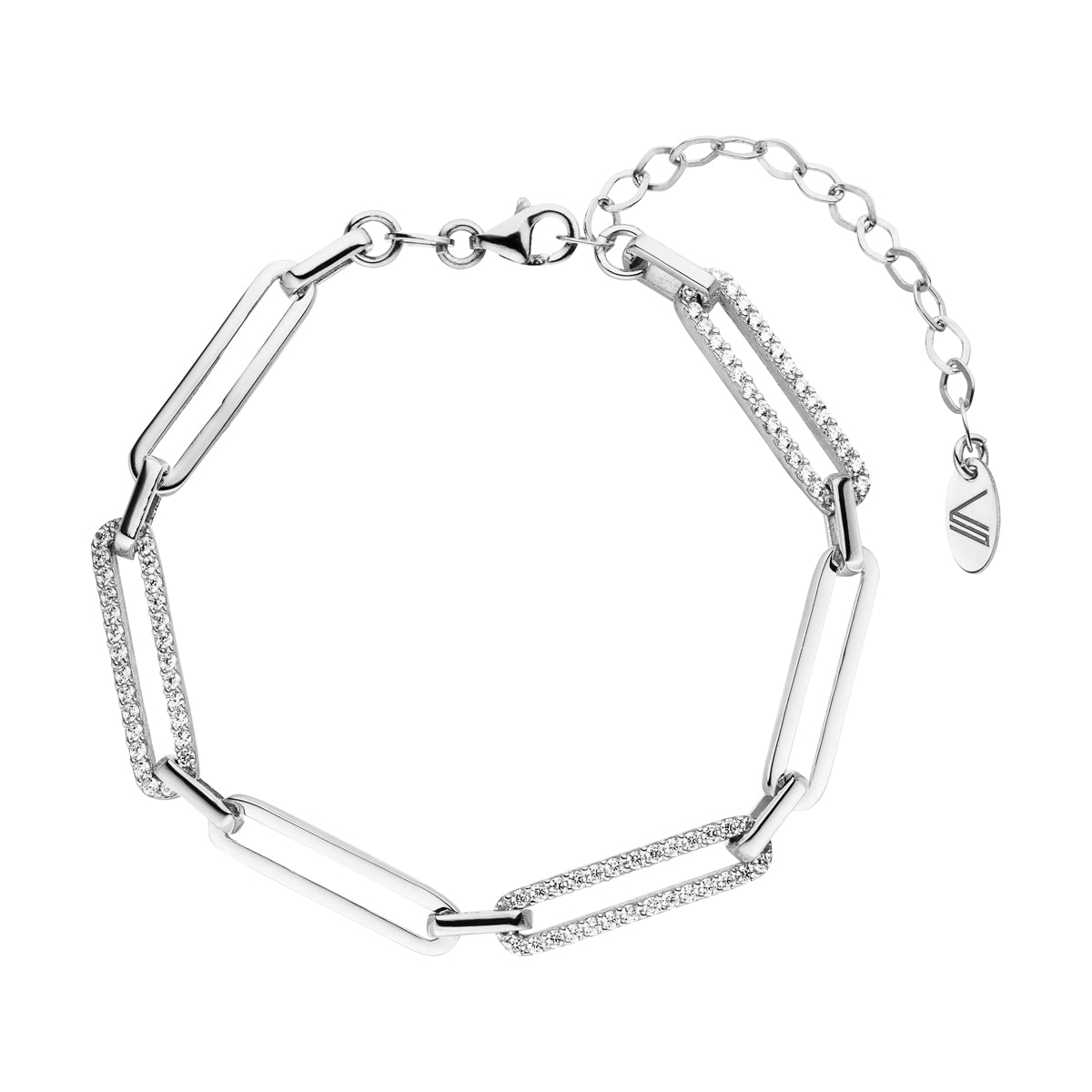 Amara Gliederarmband mit Steinen Silber 925 Sterling Silber