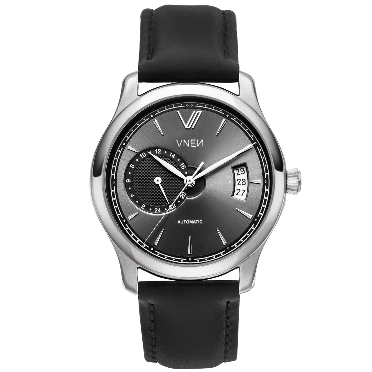 Bite Silber Grau Leder Schwarz 1 Front