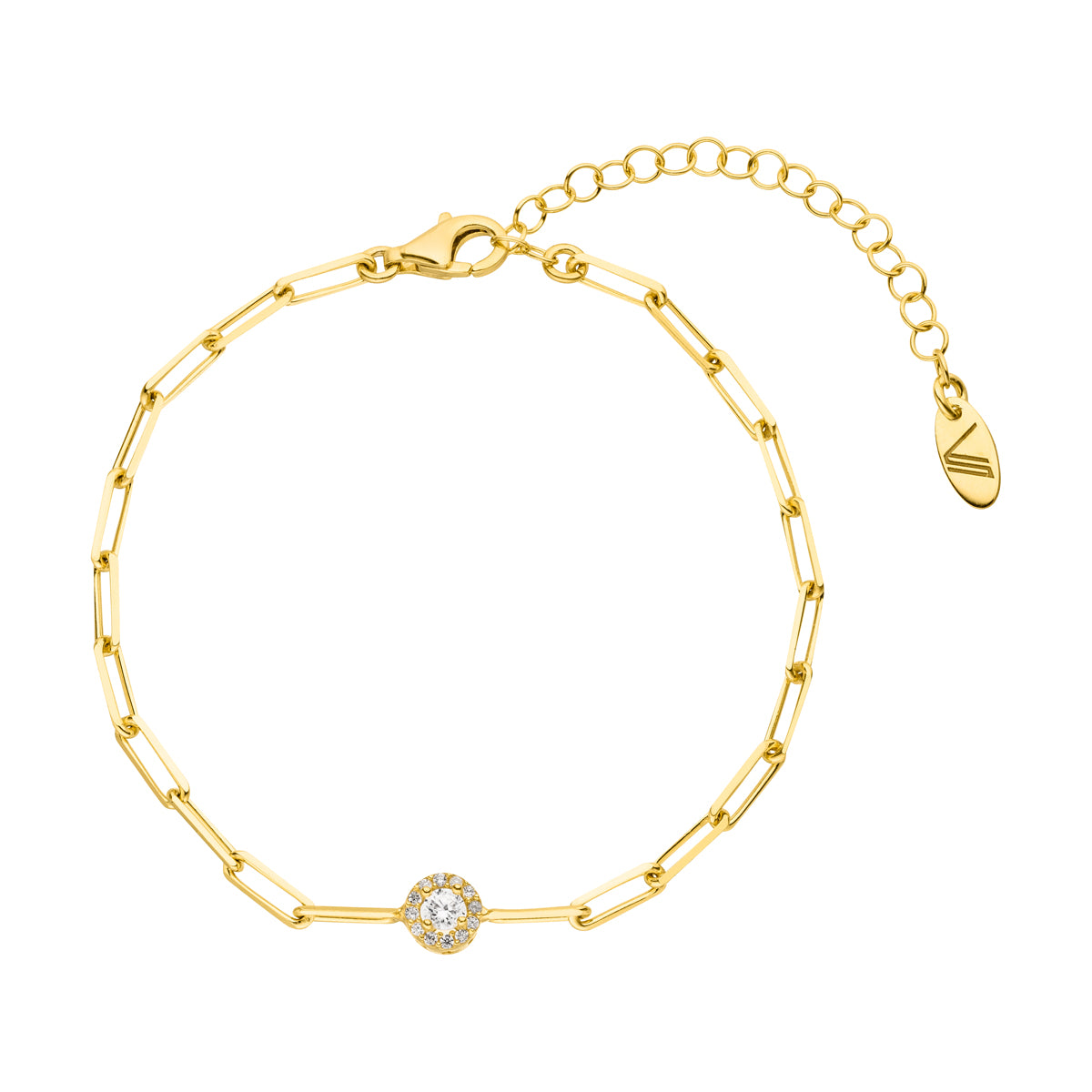 Cherin Gliederarmband mit Stein Gold 925er Sterling Silber