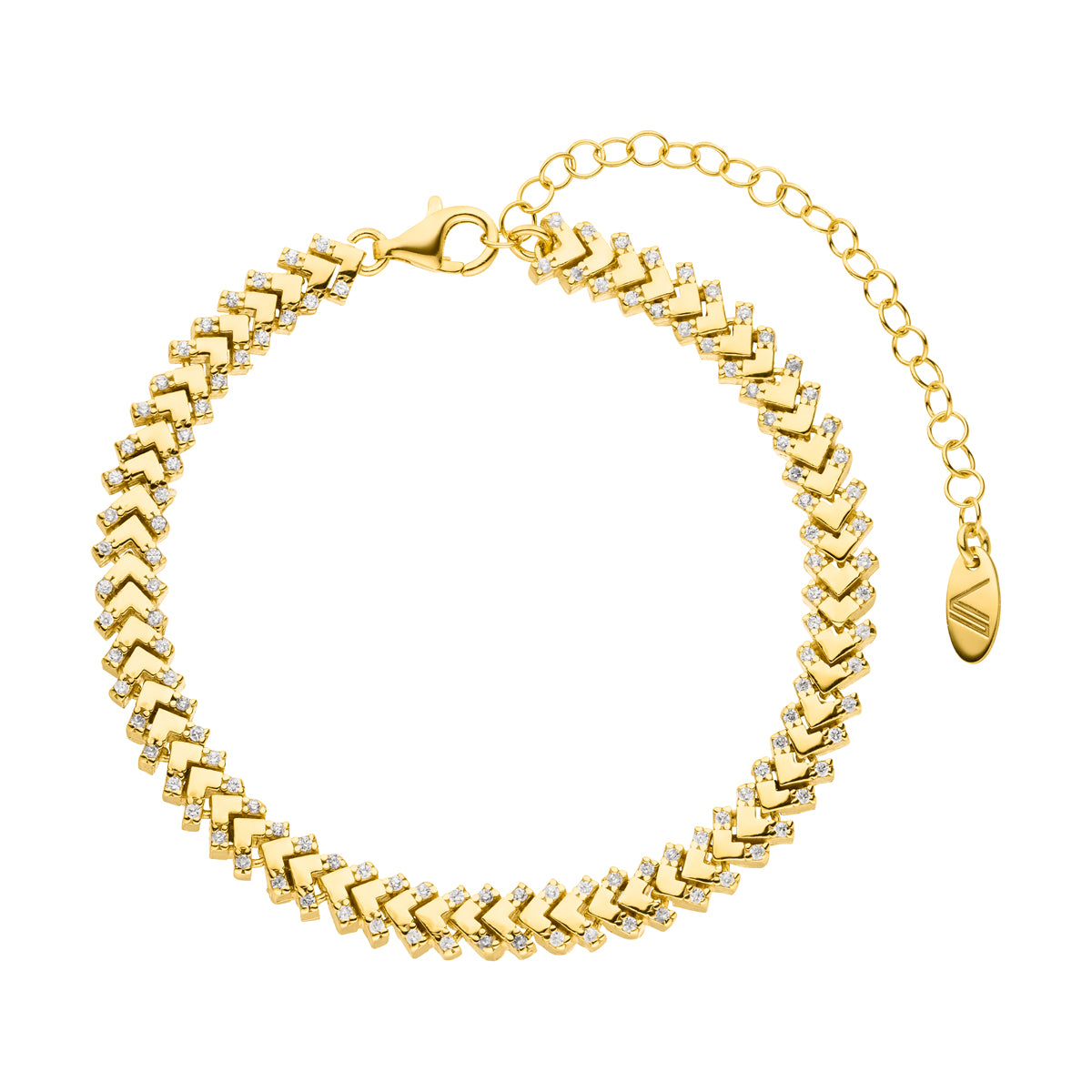 Elenya Pfeilspitzen Armband mit Steinen Gold 925 Sterling Silber