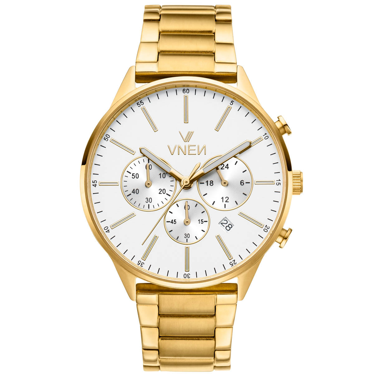 Munir Chrono Gold Weiß Metall Gold Front