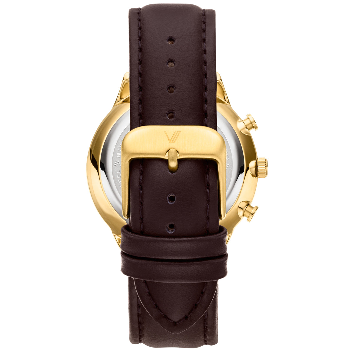 Munis Chrono Gold Weiß Leder Braun Front
