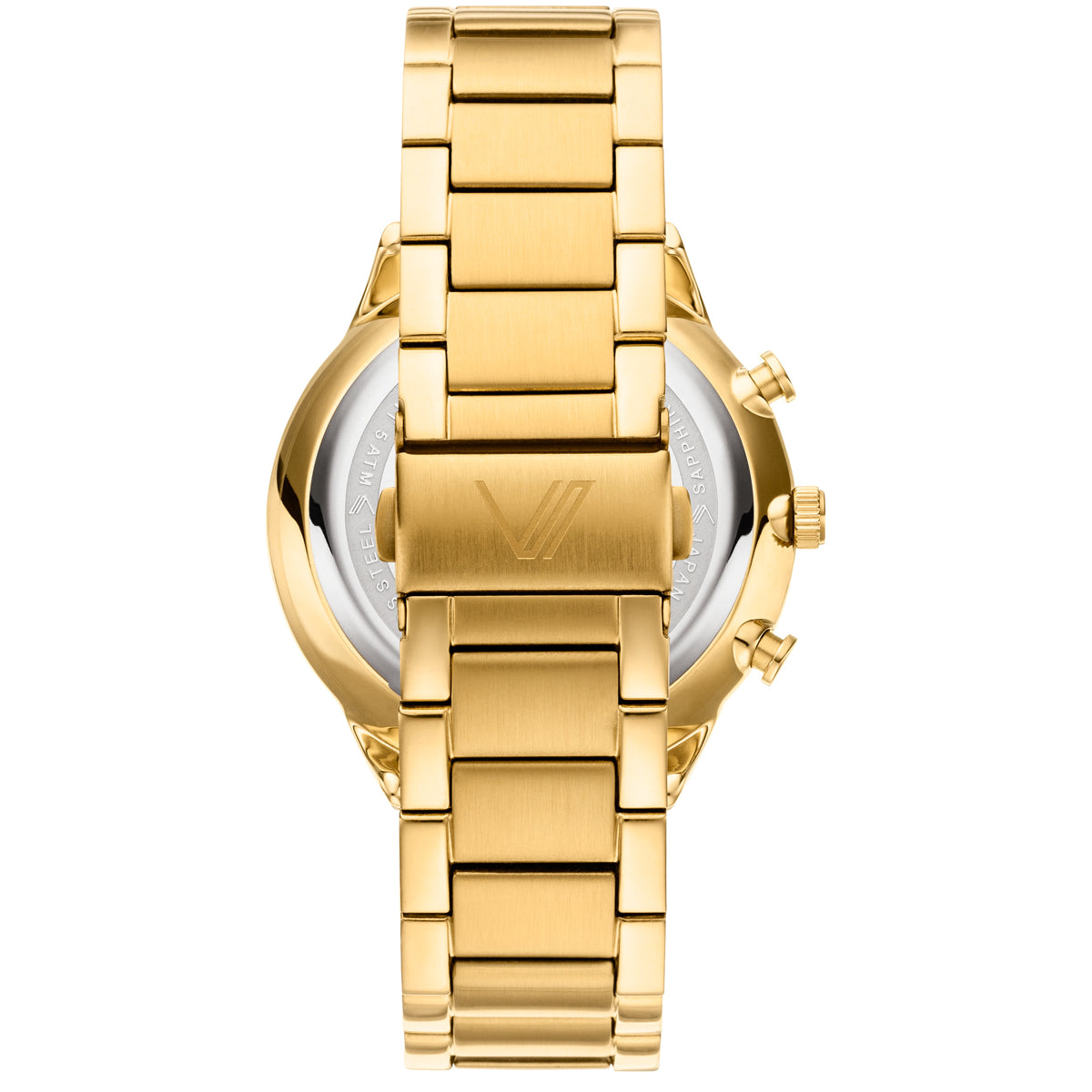 Munis Munir Chrono Gold Weiss Metall Gold Rueckansicht