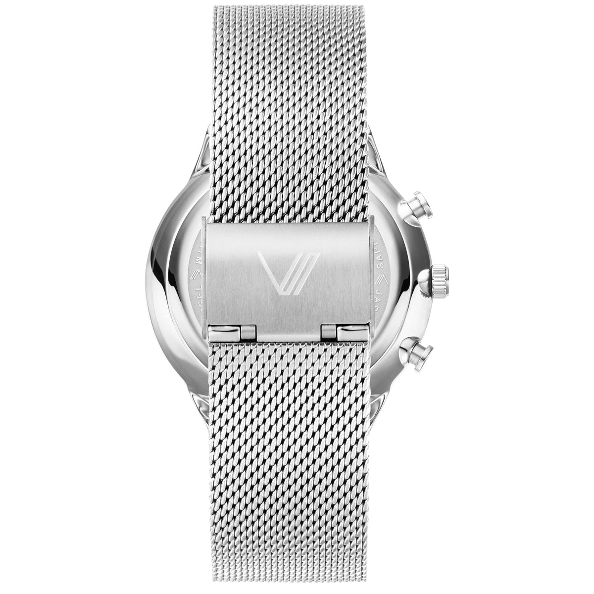 Munis Munir Chrono Silber Schwarz Mesh Silber Rueckansicht