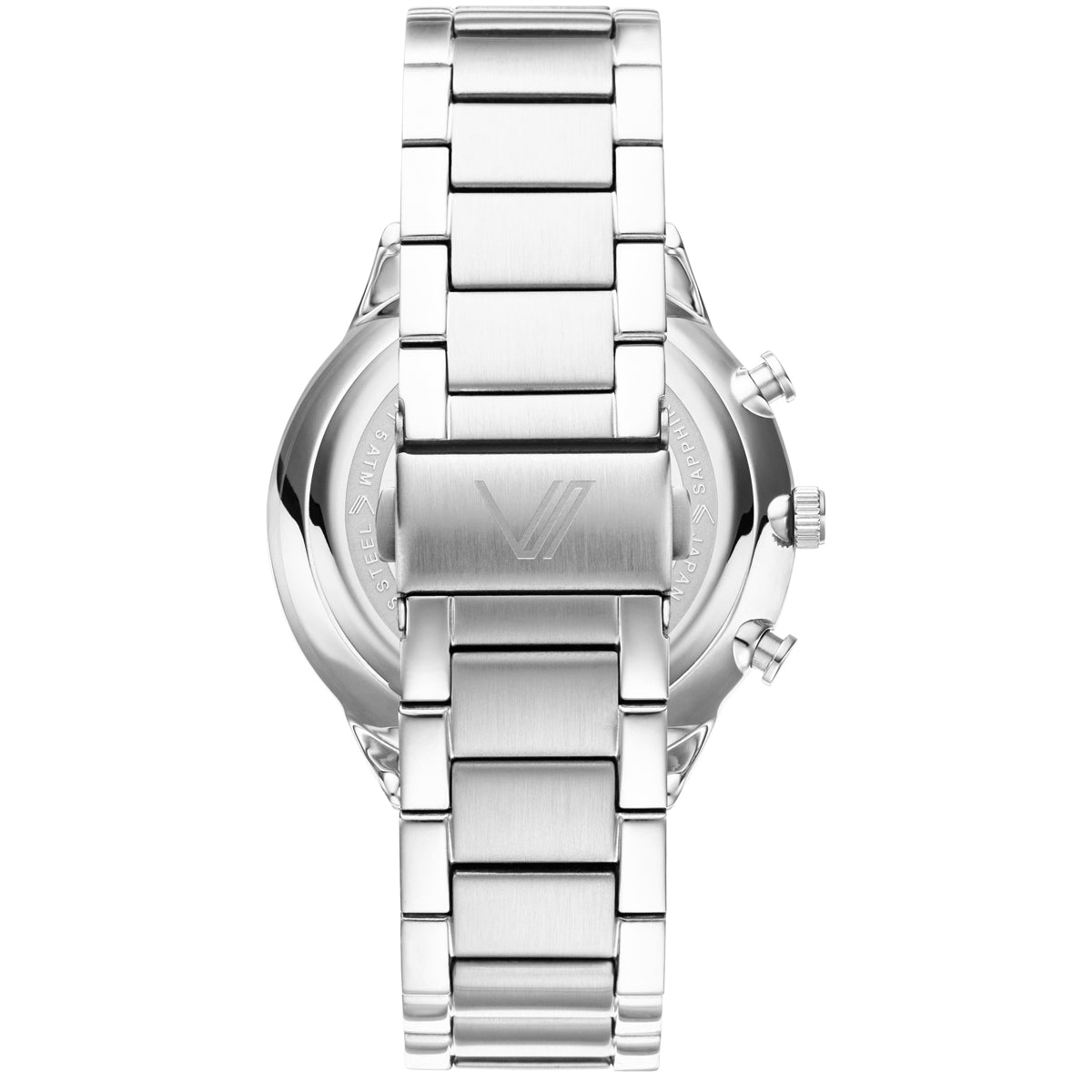 Munis Munir Chrono Silber Schwarz Metall Silber Rueckansicht