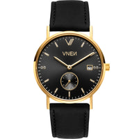 Nevra Gold Schwarz Leder Schwarz 3 Front