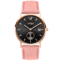 Nevra Roségold Schwarz Leder Pink Front