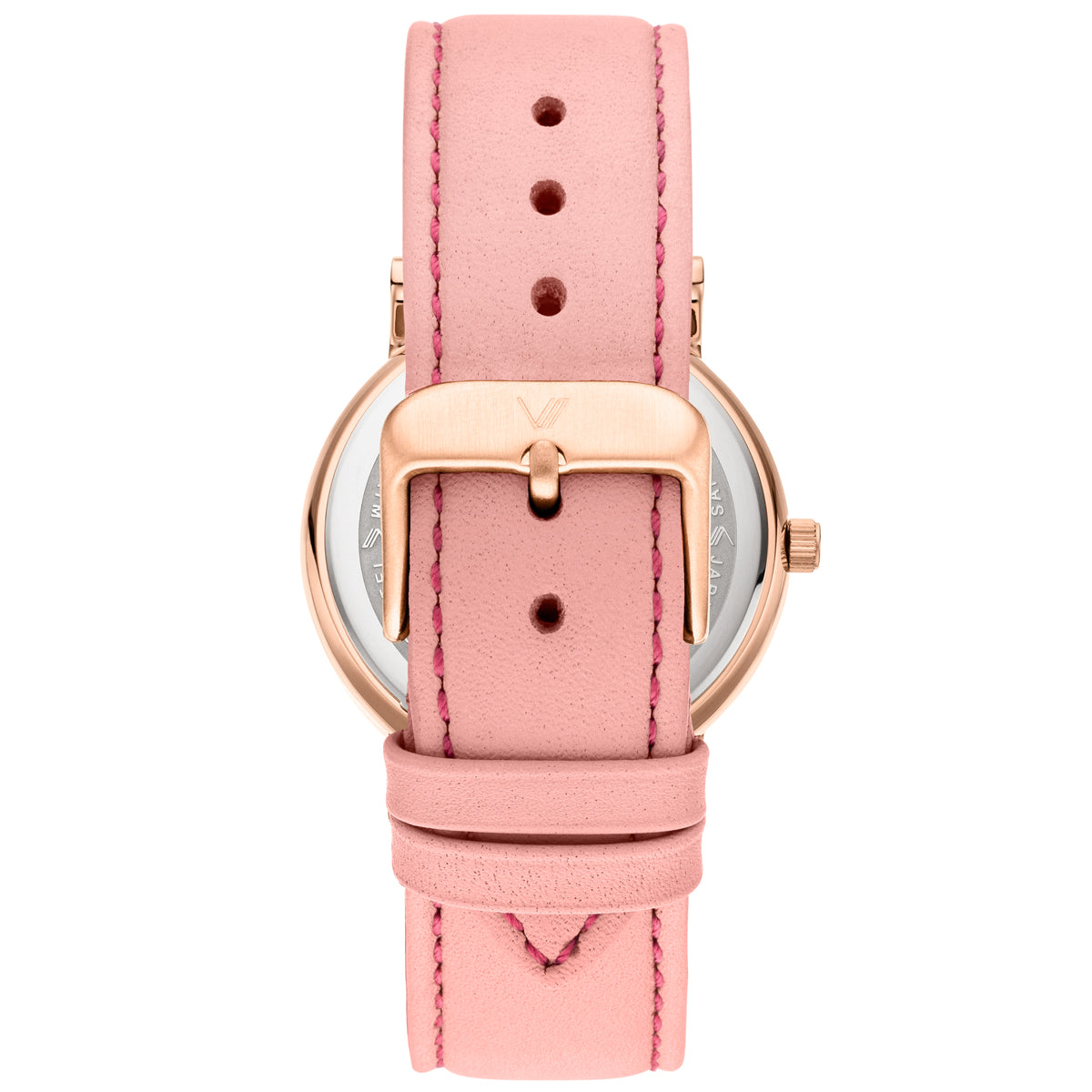 Nevra Rosegold Schwarz Leder Pink Rueckansicht