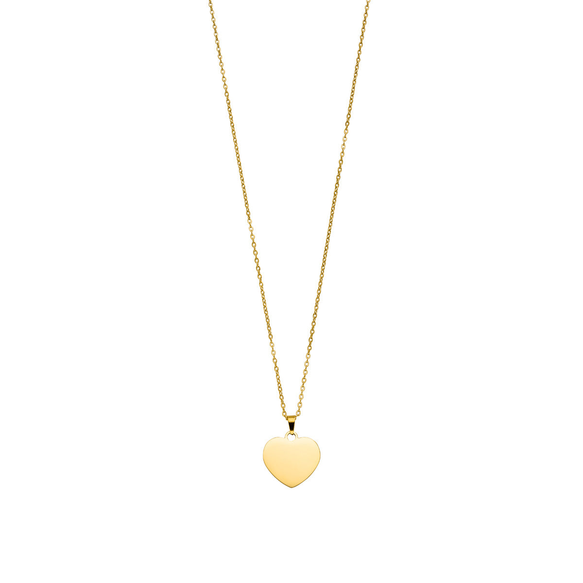Personalisierbare Halskette mit Herz-Anhänger Gold 20 mm x 25,5 mm