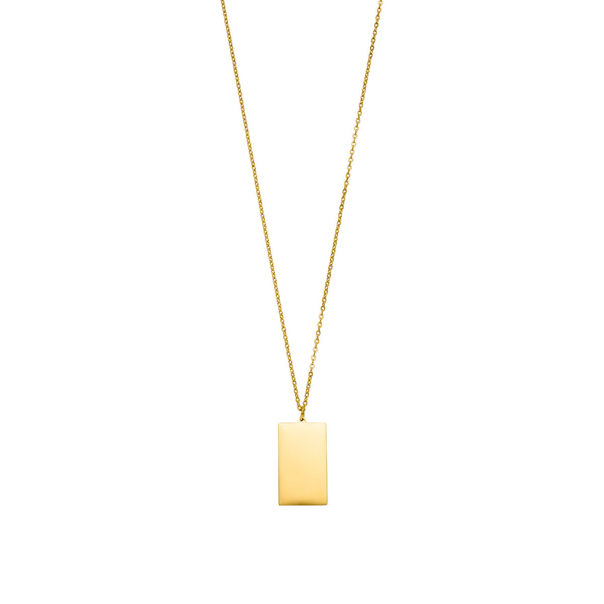 Personalisierbare Halskette mit rechteckigem Anhänger Gold 16,5 mm x 28 mm