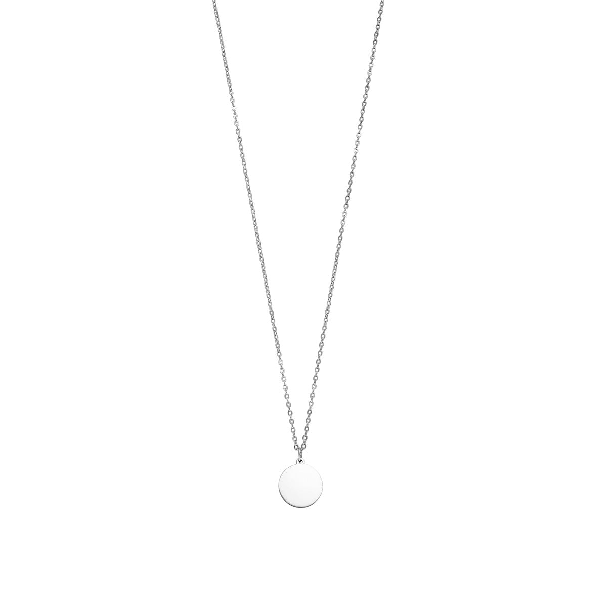 Personalisierbare Halskette mit rundem Anhänger Edelstahl Silber 1,5cm